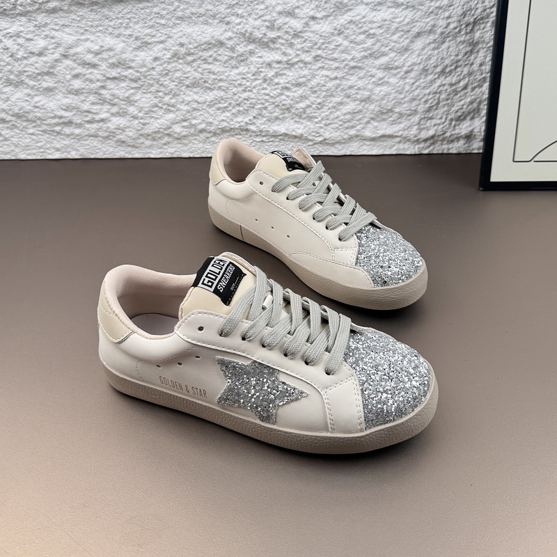 Sequin Star White Sneakers for Women 2026 Spring/Summer Hot-Selling Versatile Flat Casual Shoes German Training Shoes Sports Shoes for Women