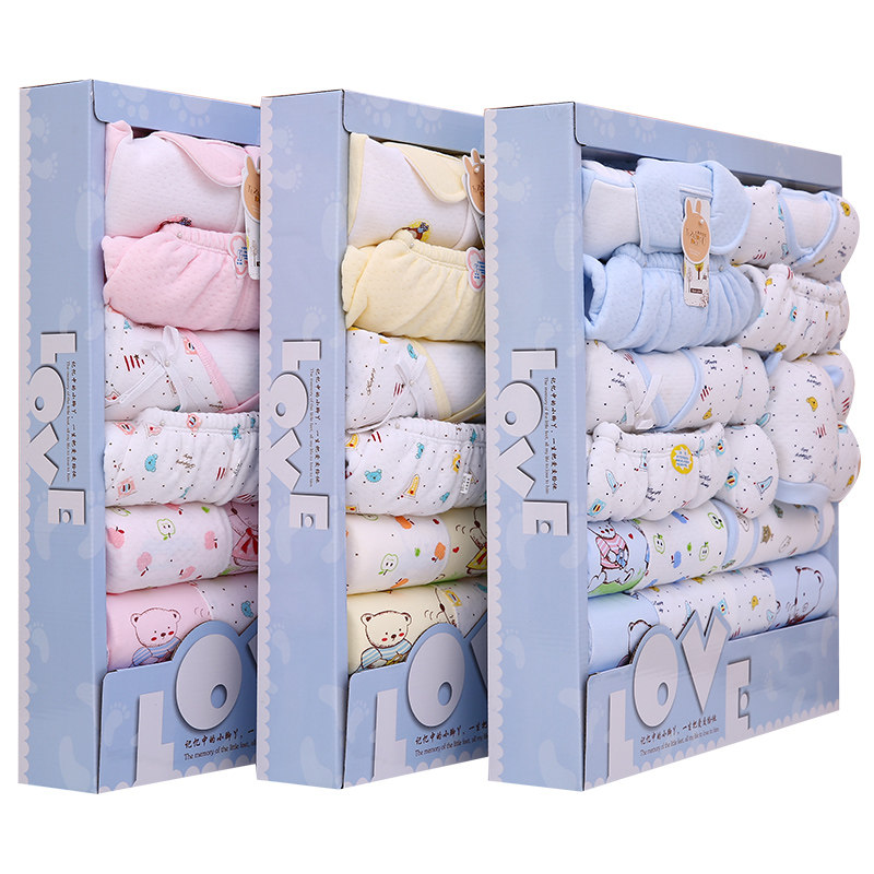 First birth delivery baby lingerie gift box set 0-3 months newborns pure cotton clothes baby full moon supplies