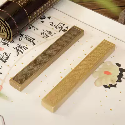 Pure copper antique large paperweight creative calligraphy press paper supplies metal town ruler four treasures