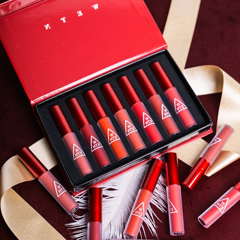 French small crowdsourced lip glazed suit 7 full set lasting not to fall color gift box Portfolio Student Parity