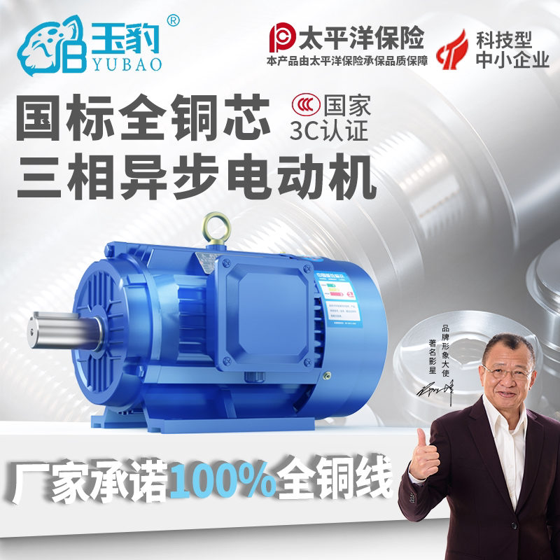 三相异步电动机7.5/5.5/4/3/2.2/1.5/1.1/0.75KW千瓦全铜电机380V