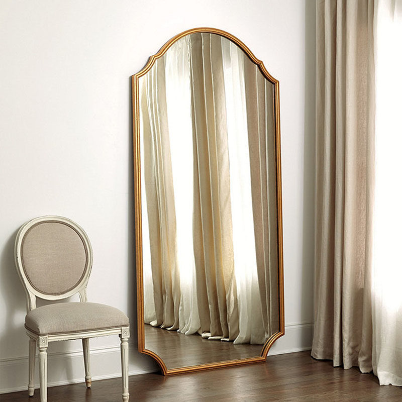 European full-length mirror family light luxury floor-to-ceiling make-up mirror American creative wall modern luxury do old square mirror