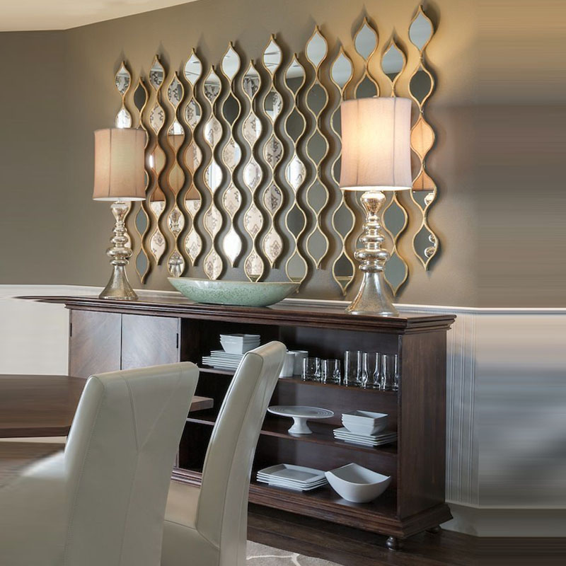 American stripe mirror combination living room decoration mirror porch light luxury background wall corridor dining side wall hanging creative hanging mirror