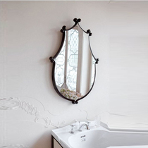 Irregular bathroom bathroom makeup mirror living room French retro mirror hanging wall cute wall hanging fireplace decorative mirror