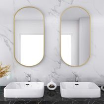 Toilet mirror Nordic bathroom mirror light luxury wash table Wall wall hanging simple round household makeup mirror