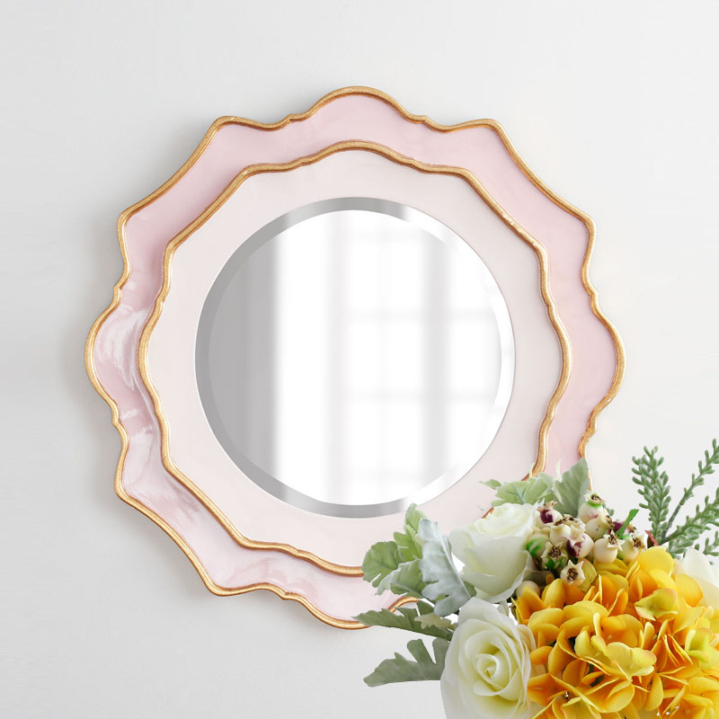 Fashion Mirror Princess House Daughter Room mirror Cosmetic Mirror Dream Living Room Wall Art Wall-mounted Dresden decorative mirror