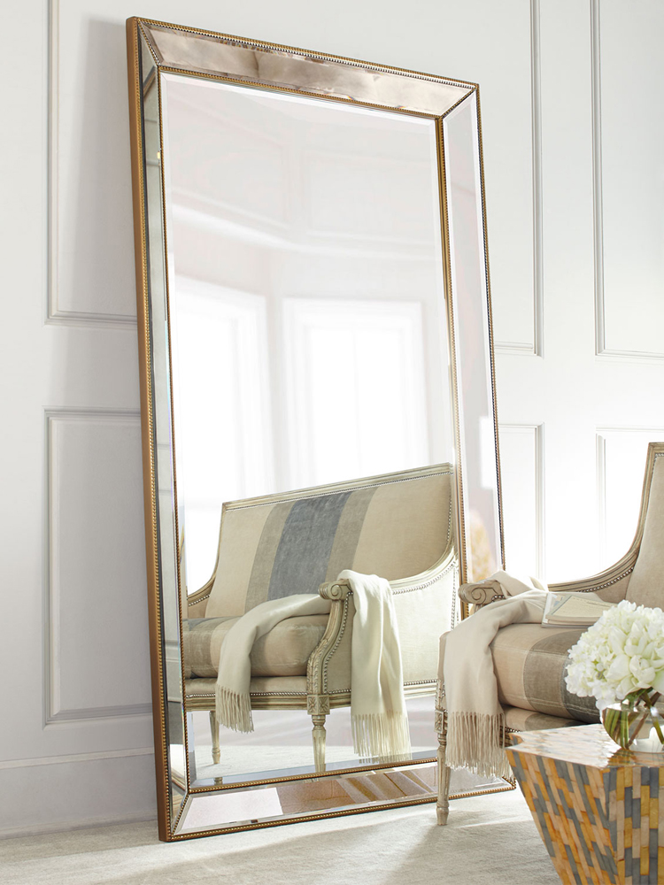 Custom large mirror full-length mirror wall-mounted full-length mirror Vintage European-style floor-to-ceiling mirror thin clothing store fitting mirror Home