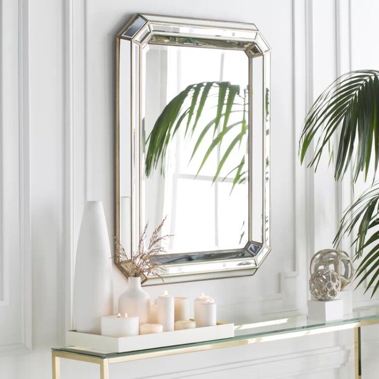 Modern minimalist model room decorative mirror custom makeup mirror bathroom living room dining room three-dimensional decorative mirror wall hanging mirror