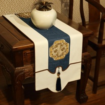 Chinese table flag bed flag embroidery Classical retro Zen tea table cloth Entrance dining table TV cabinet decorative cloth bed flag customization