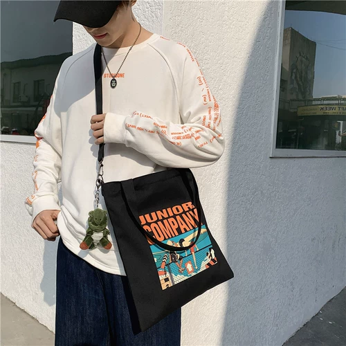 Мужская тканевая сумка через плечо для отдыха на одно плечо, вместительный и большой ремешок для сумки