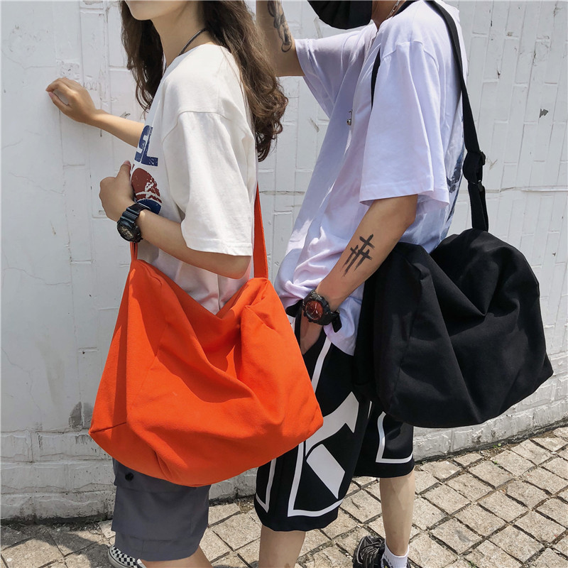Men's Bag Korean Style Crossbody Shoulder Bag Canvas Messenger Bag Literary Large Bag Multi-Purpose Casual Handbag Women's Backpack