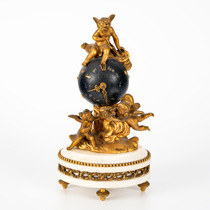 Tim European antiques Western antiques French home decoration collection ornaments bronze gilt marble mechanical clock