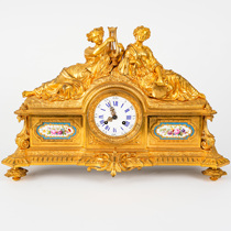 Tim European antiques Western antiques French home collection ornaments Napoleon III gilt clock