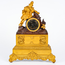 Tim European antiques and Western antiques home decoration collection ornaments gilt copper mechanical clock