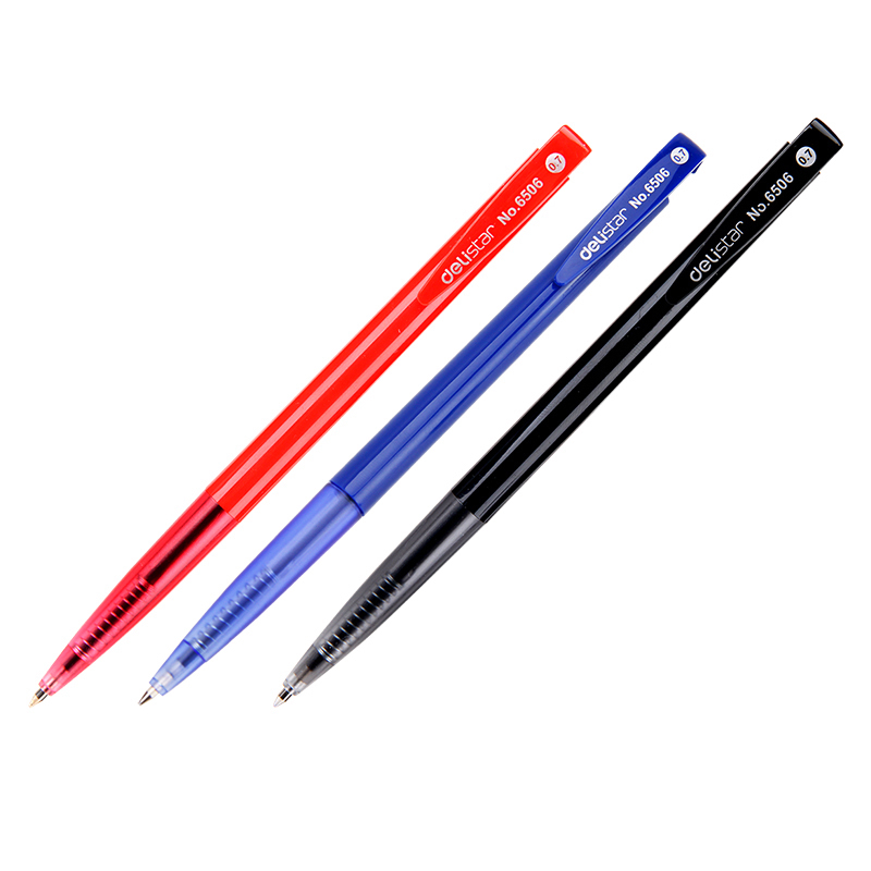 Able stationery 6506 Automatic ballpoint pen 0 7mm press-type office writing General atom pen red black blue exam pen atom pen exam pen one pen