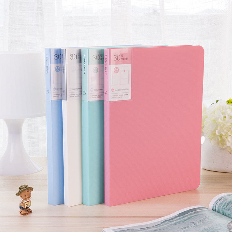 Right-hand Multi-Blocking Bag Folder Hand Large Capacity Cherry Blossom Series Color A4 Data Book Exam Paper Bag Transparent Insert Page Student Learning Office Insert Page PP Archive Admission