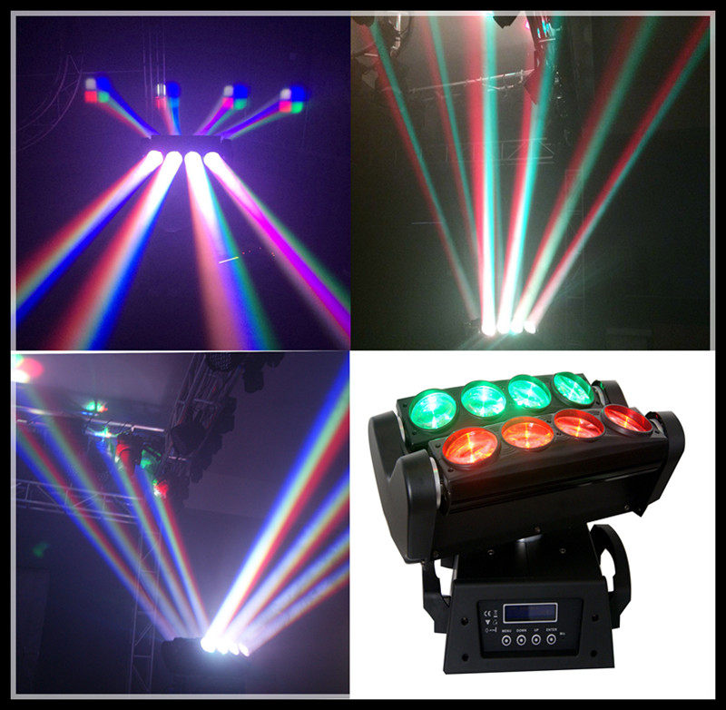 Stage lighting LED8 eye spider light moving head beam light bar KTV flash effect show wedding moving head light