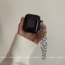 Korean personality electroplating black chain suitable for Airpods pro second and third generation wireless bluetooth headset soft shell