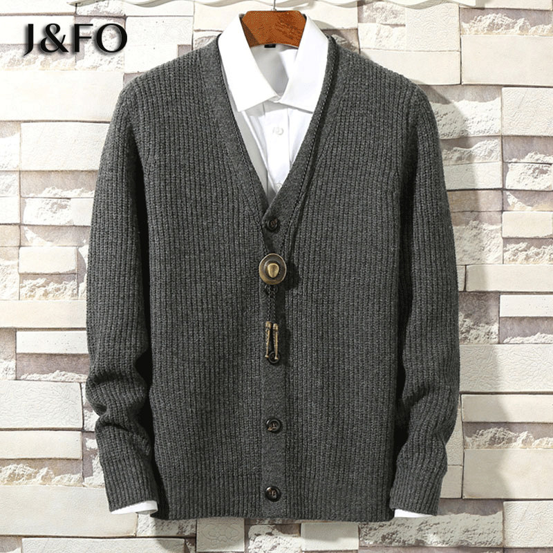 Spring and Autumn Thickened Knitwear Men's Cardigan Jacket Trend Korean Sweater Men's Ins Hong Kong Style Retro Outer Wearing Sanitary Clothes