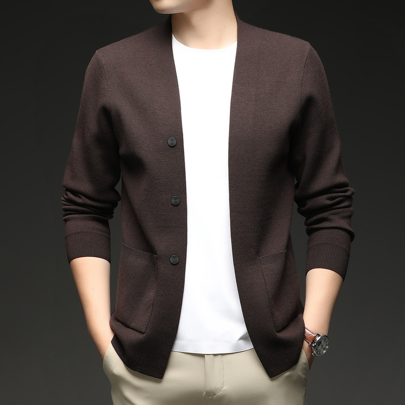 Cardigan Sweater Men's Jacket Spring and Autumn Chinese Style Casual Loose Knitwear Outerwear V-Neck Men's Clothing Top Cardigan Sweater Men's Jacket Spring and Autumn Chinese Style Casual Loose Knitwear Outerwear V-Neck Men's Clothing Top