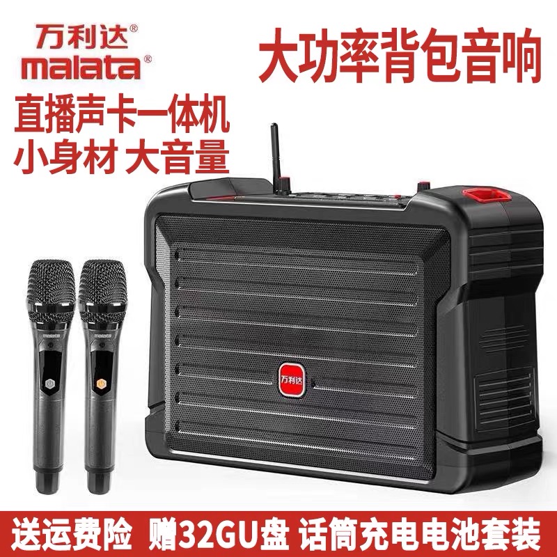 Wanlida M 9113 Square dance sound speaker high power smart Bluetooth travel outdoor singing K song band wireless microphone player heavy low pin portable mobile small plug card household