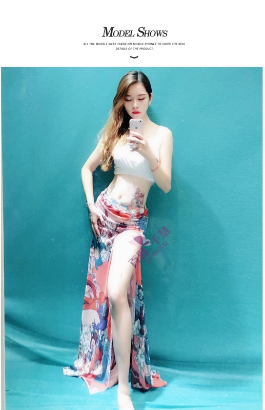 Baiya Qianhui múa bụng 2019 mới tập quần áo phù hợp với áo không tay in váy dài múa trang phục - Khiêu vũ / Thể dục nhịp điệu / Thể dục dụng cụ