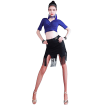 Latin dance clothing summer practice training clothing new dance dance strap top tassel skirt performance suit children