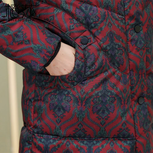 Пуховик для матери с пухом, демисезонная модная куртка, коллекция 2022, для среднего возраста, увеличенная толщина