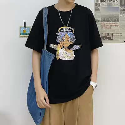 2020 new super fire cec summer anime loose boys tide brand ins five-point short-sleeved T-shirt Hong Kong style top clothes