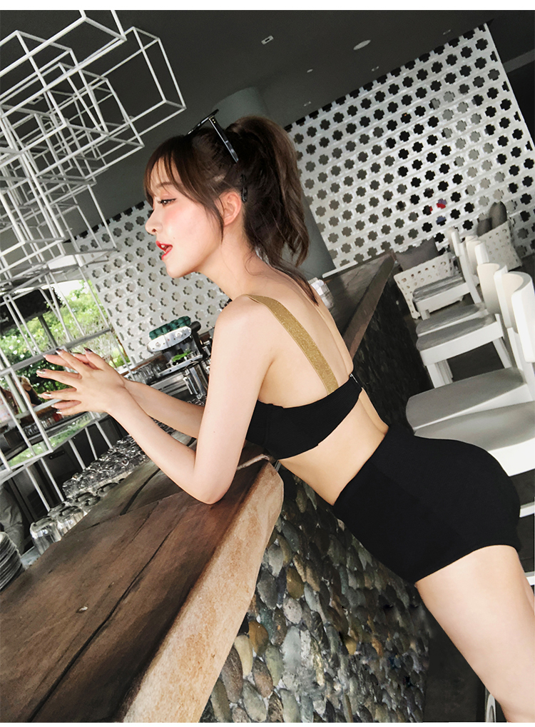 Áo tắm hai dây nữ lưới màu đỏ với tấm thép tập hợp kích cỡ ngực lộ bụng thon gọn gợi cảm mặc bikini đi biển - Bộ đồ bơi hai mảnh bikini 2 manh