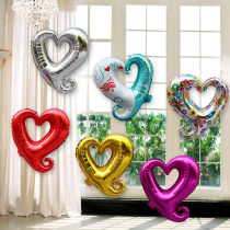 New wedding room decoration supplies knot wedding wedding creative romantic wedding decoration 520 I love you hook heart aluminum film balloon