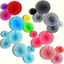 Folding fan creative wedding supplies adult birthday childrens paper fan pull flower wedding room decoration wedding new house party decoration