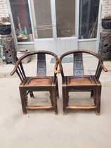 Folk Old Objects Old Furniture Old Chair Pair Antique Wood Art Old Circle Chair Farmhouse Lotte Hotel Video Props