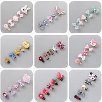 1 Group of 5 babies full cloth cute cartoon hairclip baby safety hair card hair accessories headgear set