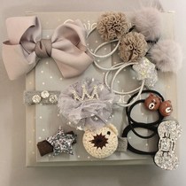 Little girl hair accessories hairpin Childrens princess cute hairpin hair rope hair circle gift box set super fairy baby bow