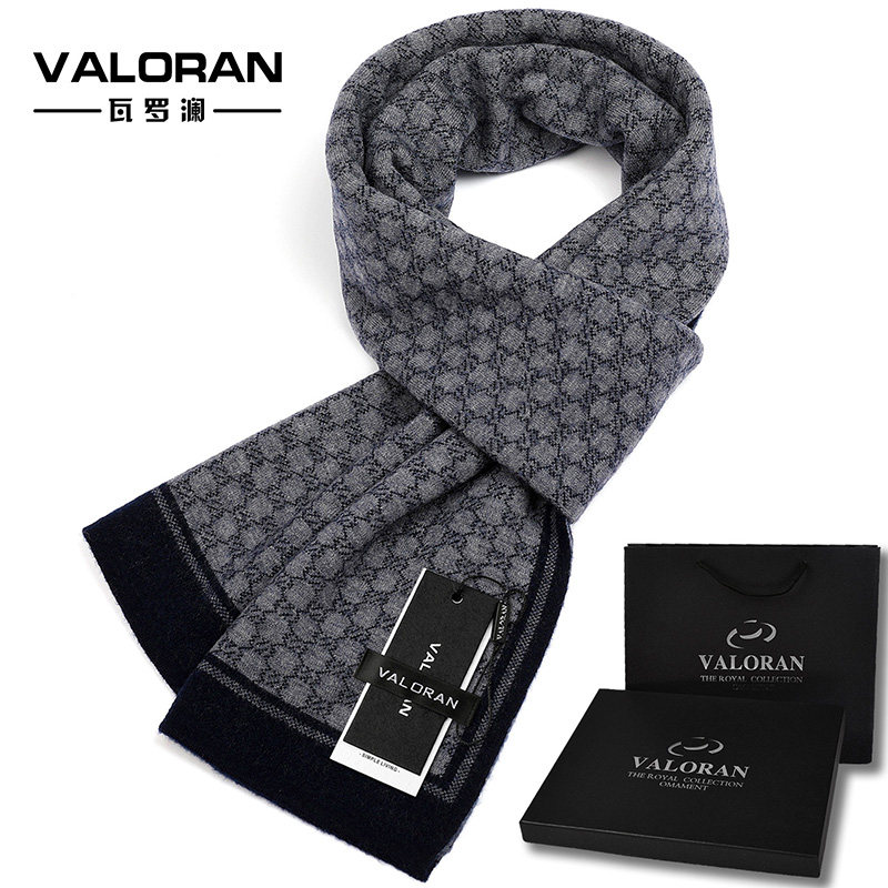 Wool Scarves for men Winter warmth Korean version 100 lap girly winter black gift box Birthday Gift to Boyfriend Tide