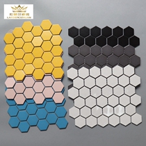 Small Hexagonal Mosaic Ceramic Kitchen Toilet Color Hexagon Tiles Bathroom Black White Grey Floor Tiles Inner Wall Brick