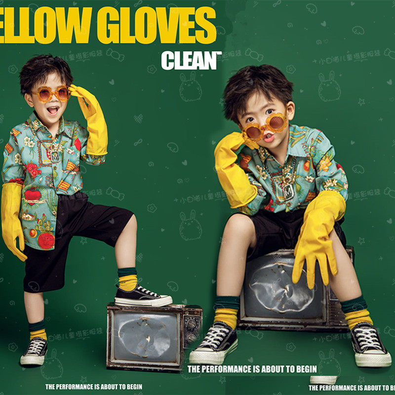 Children's photography exhibition fashion trendy children's personal art photo model card magazine cover photo studio photo performance catwalk