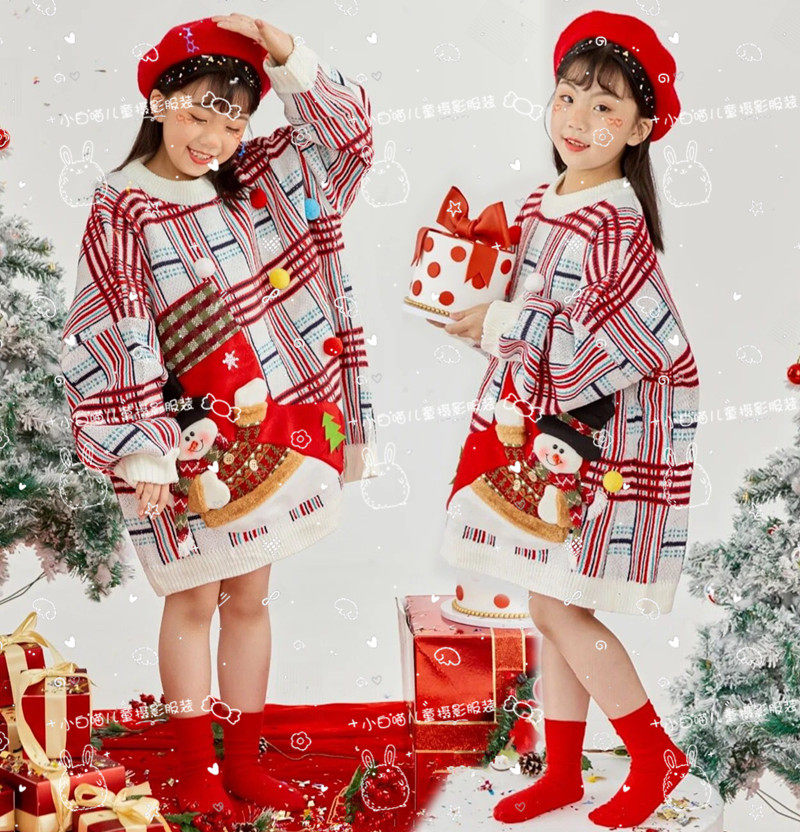 Children's Photography Exhibition Clothing Film Girls Sweater Shooting Theme Clothing Children Model Magazine Cover Shooting Cover