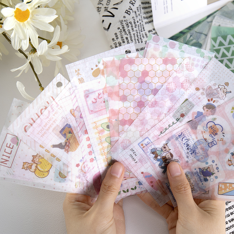 ten light Paris Old event Hand ledger sticker Ben cute cartoon Teenage Whale Retro English Diy Decoration Paste