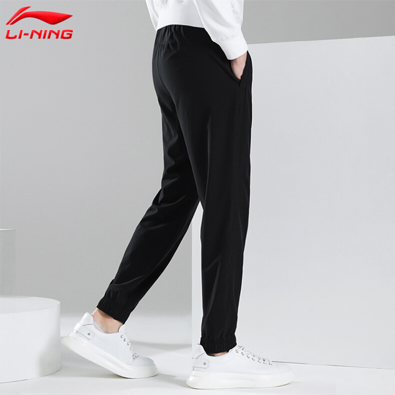 Li Ning quick-drying pants, trousers, men's sweatpants, lightweight, black, comfortable and breathable sports casual pants