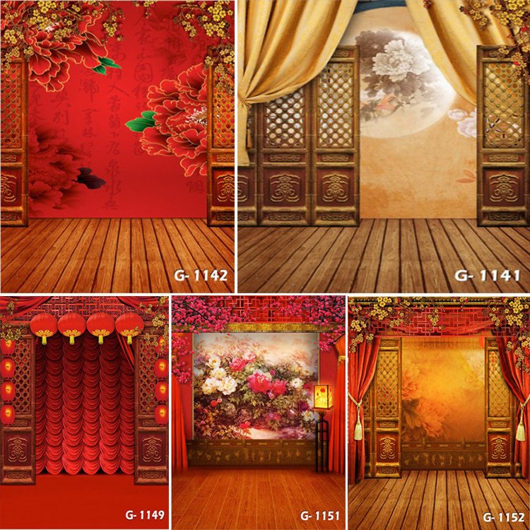 Retro clothing live cloth photo photo family photo background cloth Chinese wedding dress shooting Ancient Costume Photo Background Paper