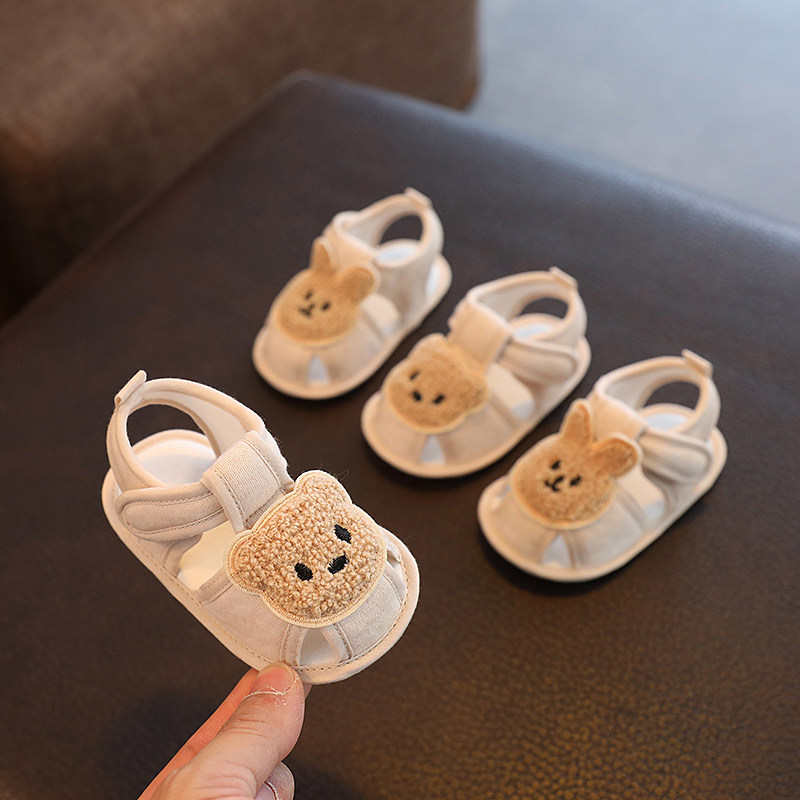 男の子と女の子向けのベビーシューズ、春夏用、0～1歳向け、滑りにくいベビーサンダル、6～12ヶ月向けのソフトソールプレウォーキングシューズ