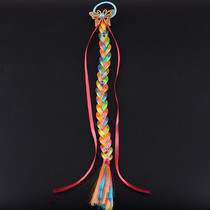 Colorful wig long streamer girl twist braid Golden Butterfly pearl hair rope tie hair accessories