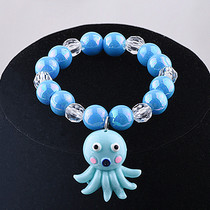 Blue Octopus Beaded Bracelet Cute Cartoon Dolphin Baby Crystal Beaded Bracelet Children Bracelet Women Jewelry