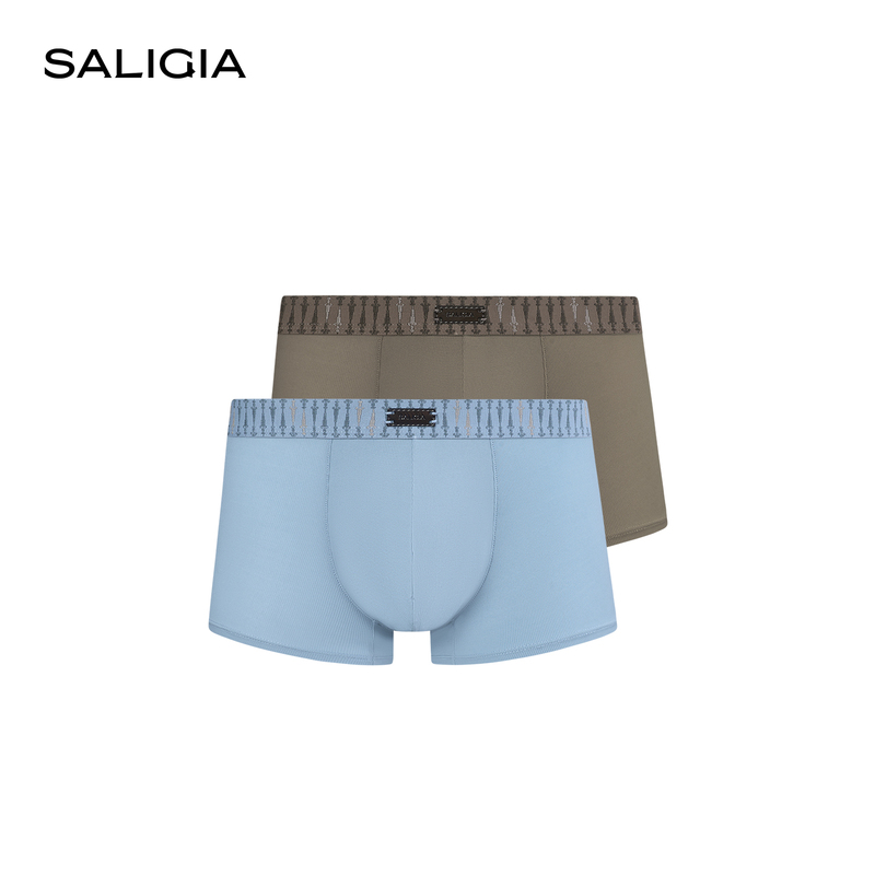 SALIGIA Pinpoint Instant Cooling Ribbed Fabric Men's Boxer Briefs