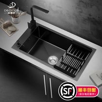 Black Nano Stainless steel sink Single slot Kitchen sink Large Sink 71x38x75x40x78x43