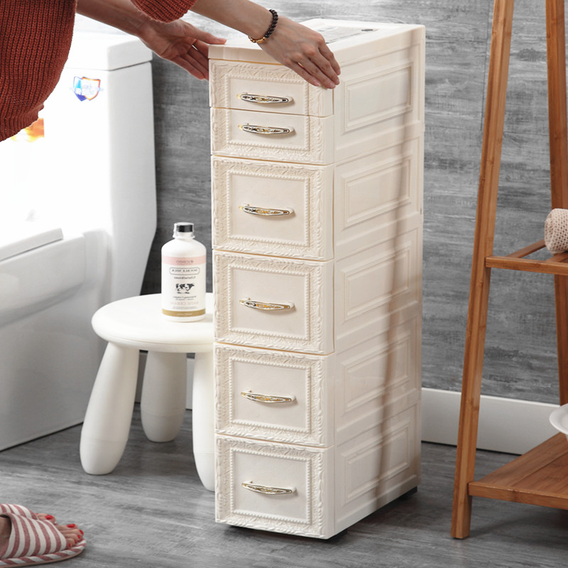 18cm powder room crevice storage shelf floor-to-ceiling drawer bathroom storage cabinet toilet plastic narrow slot rack