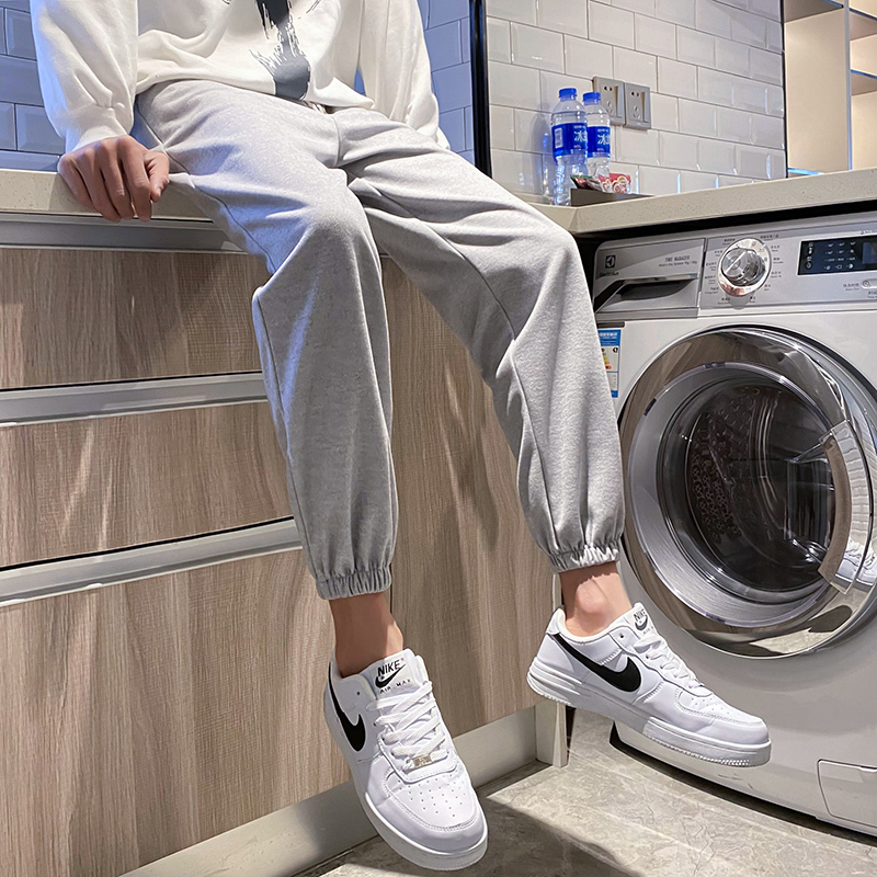 Men's Pants 2026 Spring Gray Sweatpants Men's Casual Pants 9-Point Trendy Joggers Loose Fit Ankle-Length Pants Summer