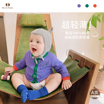 White Pearl 2021 spring and summer pure cotton baby baby knitted color cardigan sunscreen thin sweater
